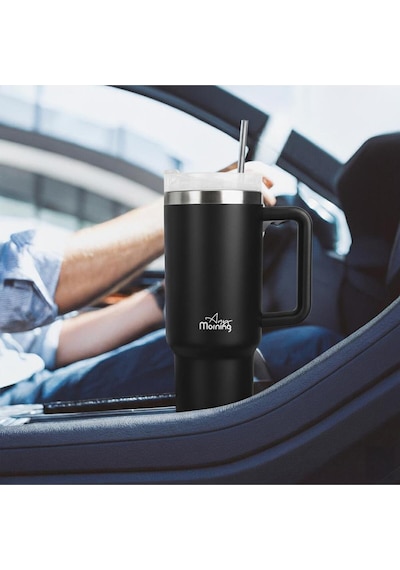 Any Morning Vaha 1200 Ml Üç Kademe Çevirmeli Kapaklı Çift Katman Çelik Termos Mug Siyah Sı2440217 Siyah