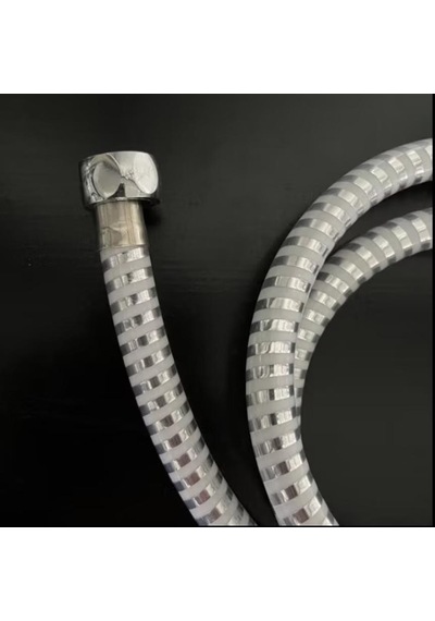 Yüksek Kaliteli Spiral Banyo Duş Hortumu 1,5 Metre Beyaz - Gümüş