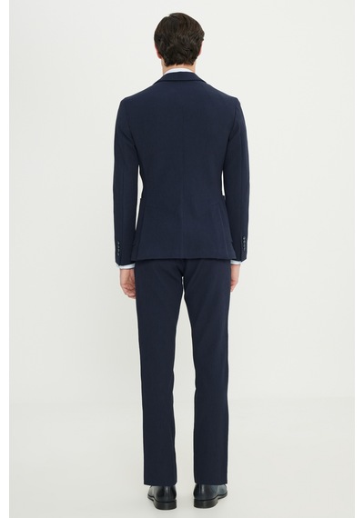 AC&Co / Altınyıldız Classics  Erkek Lacı Pamuklu Slim Fit Dar Kesim Mono Yaka Beli Bağlamalı Esnek Takım Elbise Lacı