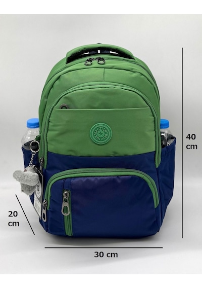 İlk Okul Çantası 3'lü Seti Unisex Çocuk İlkokul Çantası Bvt-8010 Yeşil-lacivert Yeşil - Lacivert