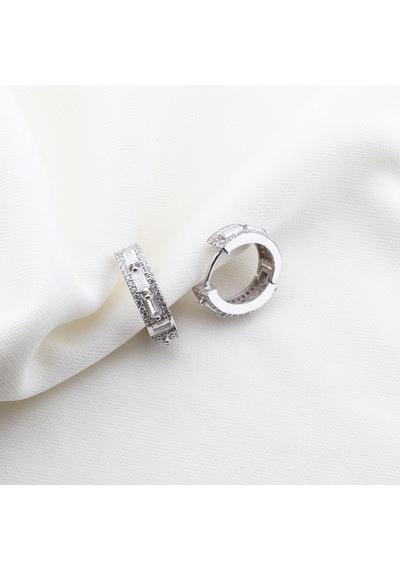Baget Kesim Starlight Diamond Gümüş Halka Küpe
