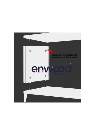 Enwood Capella Beyaz Mdf 4 Kapaklı Raflı 160 Lık Konsol Beyaz 160 X 80 Çok Renkli