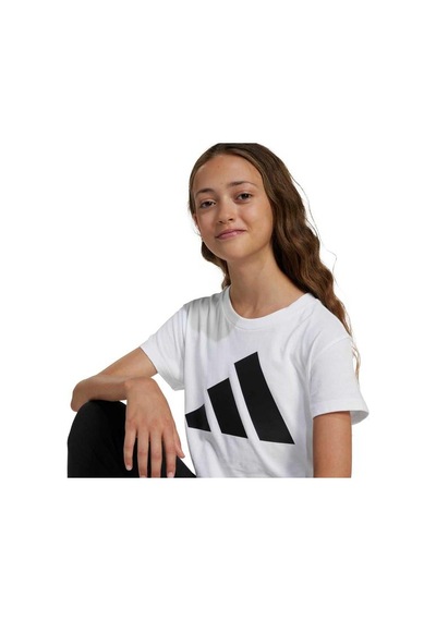 Adidas Essentials Çocuk Beyaz Yuvarlak Yaka Tişört Beyaz