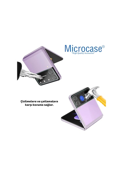 Microcase Samsung Uyumlu Galaxy Z Flip 3 Kamera Camı Lens Koruyucu Cam