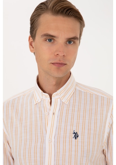 U.s. Polo Assn. Erkek Sarı Gömlek Desenli 50306339-vr044 Sarı