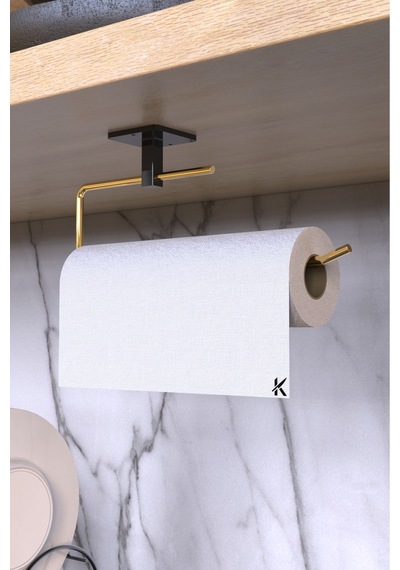 Karteya Gold Rulo Havluluk Peçetelik Yapışkanlı Pratik Banyo Mutfak Askısı Kağıt Rulo Havluluk Gold