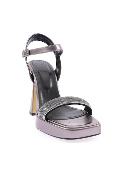 Dgn 3588-23y Kadin Kristal Taşli Bantli Kalin Topuklu Sandalet 3588-2271-R13773 Platin