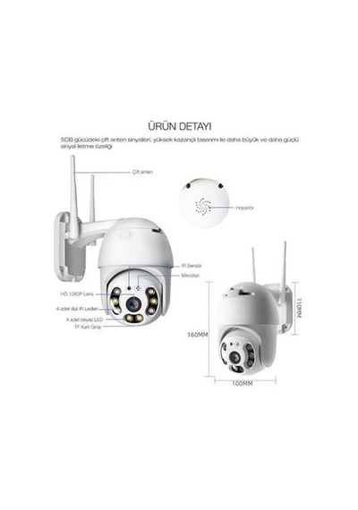 20 Mp Hd Lens İç Dış Mekan Suya Danıklı Ip Wifi Network Güvenlik Kamerası Wifi Kamera