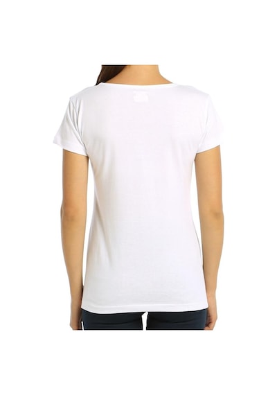 Bant Giyim - Açık Bisiklet Yaka Beyaz Kadın Tişört T-Shirt