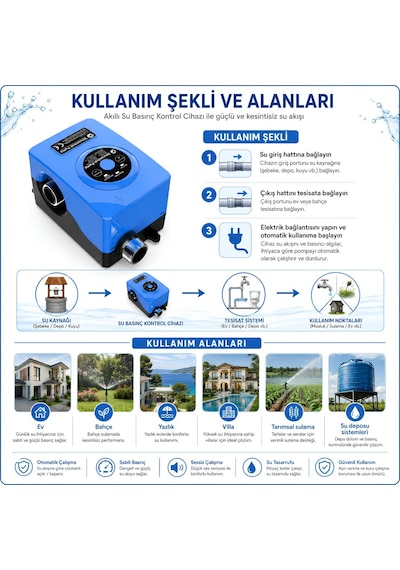 Sincontrol Sn-15ycqwb-15m 15 Metre Yeni Nesil Su Pompası Hidromatlı Basınç Pompası