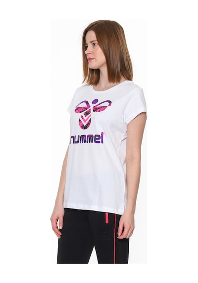 Hummel Triana Kadın Beyaz Baskılı Bisiklet Yaka Tişört