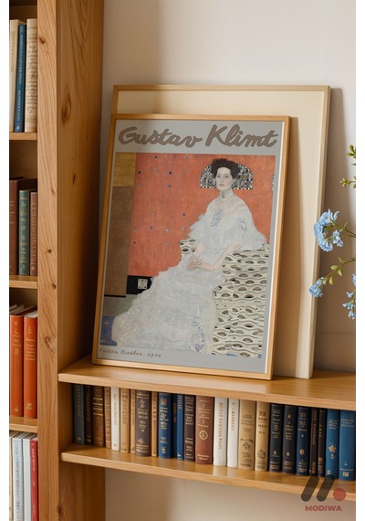 Gustav Klimt Kadın Portresi, Ahşap Çerçeveli Duvar Tablosu - Sanatsever Hediyesi
