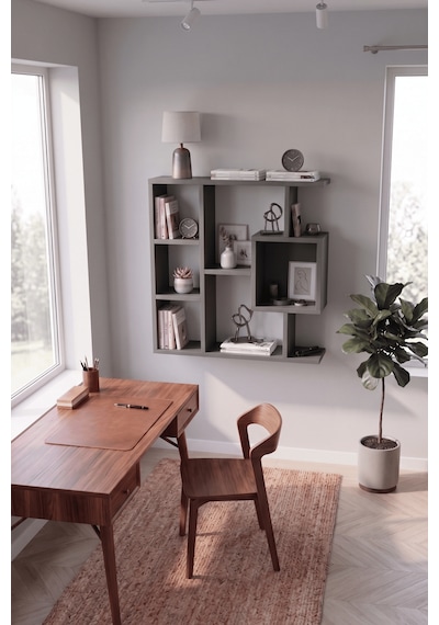 Reyo Enda Home Yegane Duvar Rafı, Duvar Kitaplığı, Dekoratif Kitaplık, Zeminde veya Duvarda Kullanıma Uygun Antrasit Reyo Enda Home Yegane Duvar Rafı, Duvar Kitaplığı, Dekoratif Kitaplık, Zeminde veya Duvarda Kullanıma Uygun Antrasit