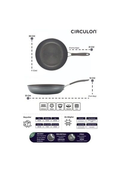 Circulon 30 Cm Kızartma Tavası Çok Renkli