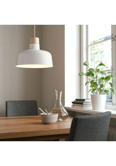 Ikea Bunkeflo Sarkıt Lamba, Beyaz-huş, 36 Cm