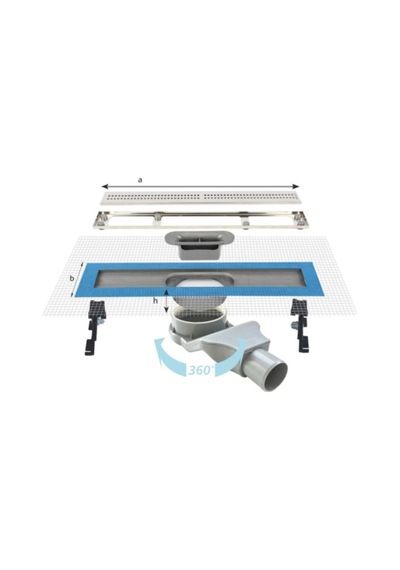 Line 2 Plain Izgara Yalıtımlı Komple Krom Duş Kanalı 60 Cm Tesisatsepeti
