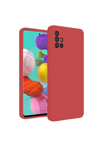 Samsung Galaxy Uyumlu A31 Kılıf Nano İçi Kadife Silikon - Kiremit