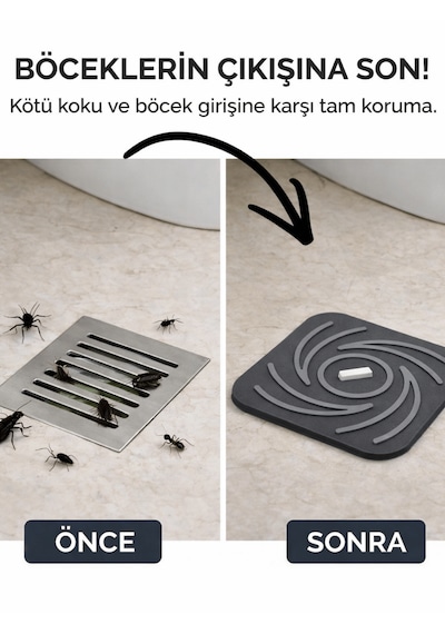 Beylini Kötü Koku Böcek Önleyici Gider Tıpası Lavabo Balkon Tuvalet Gider Kapatıcı Kapak Silikon Gri-gri Gri-gri