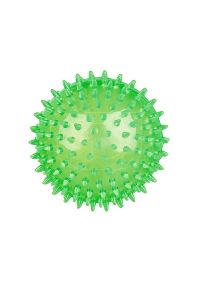 Yumusak Dikenli Sesli Duyu Topu, Kaucuk Dikenli Top 9 Cm Yesil Karışık