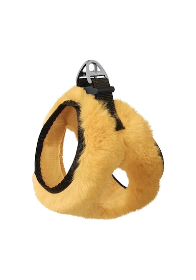 Üç Kilitli Peluş Kedi Köpek Göğüs Tasması 20-24 Cm Xxx-small Sarı