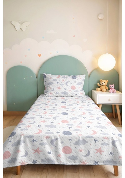 Evimde Bambaşka Ay Yıldız Bulut Çocuk Odası Tek Kişilik Pike Takımı-gri Pembe 160x220 CM Kapitone Yatak Örtüsü Evimde Bambaşka Ay Yıldız Bulut Çocuk Odası Tek Kişilik Pike Takımı-gri Pembe 160x220 CM Kapitone Yatak Örtüsü