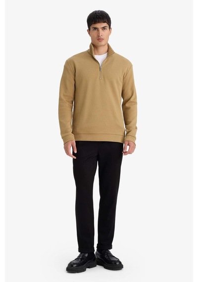 Defacto Regular Fit Dik Yaka Sweatshirt F9855ax26spkh502 Haki-kh502