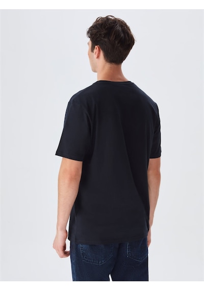 Ltb Slogan Baskılı Basic Lacivert T-shırt Lacivert