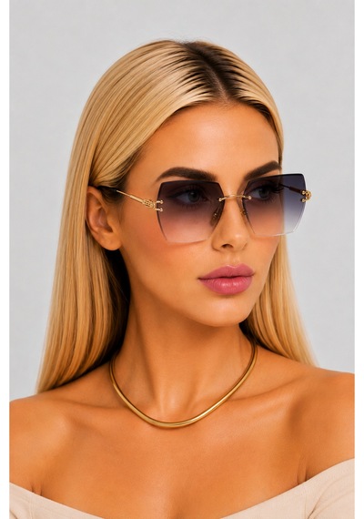 Kadın Güneş Gözlüğü Kristal Kare Kristal Kesim Uv400 Filtre Korumalı Çok Renkli 96289900