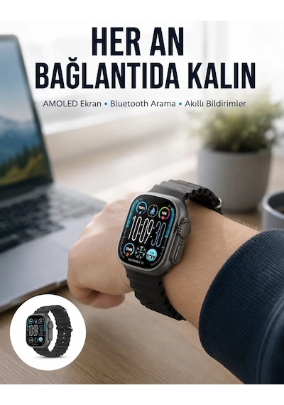 Amoled Akıllı Saat 49mm Bluetooth Arama Spor Ve Sağlık Yeni Nesil