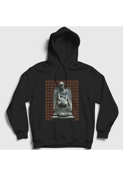 Presmono Unisex Angels Bring Me The Horizon Kapüşonlu Sweatshirt Siyah