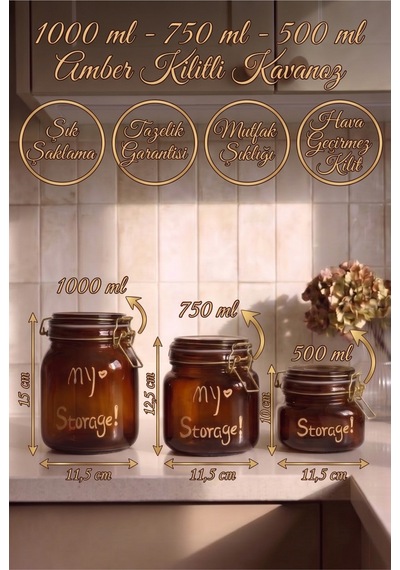 3'lü Kilitli Cam Kavanoz Seti 1000 Ml + 750 Ml + 500 Ml Sızdırmaz Contalı Kapaklı Kalın Cam Erzak Saklama Kavanozu Paslanmaz Çelik Kilit Mekanizmalı Dekoratif Saklama Kabı Kahverengi Kahverengi 3'lü Kilitli Cam Kavanoz Seti 1000 Ml + 750 Ml + 500 Ml Sızdırmaz Contalı Kapaklı Kalın Cam Erzak Saklama Kavanozu Paslanmaz Çelik Kilit Mekanizmalı Dekoratif Saklama Kabı Kahverengi Kahverengi