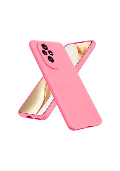 Honor 200 Pro Uyumlu Silikon Kılıf - Kamera Korumalı Esnek Pastel Renk Kapak - Pembe Pembe