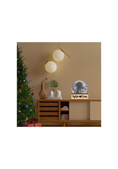 Led Işıklı Pleksi Dolunay Kişiselleştirilebilir Biblo Ametist Öpüşen Sevgili Anahtar Askılığı Gri - 737347088 Gri