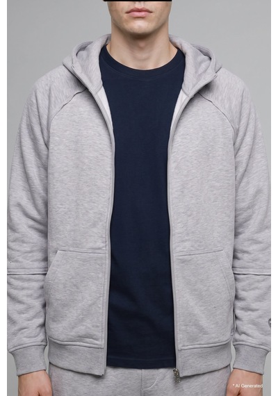Defacto Boxy Fit Fermuarlı Kapüşonlu Basic Sweatshirt Hırka H4980ax26augr369 Gri-gr369