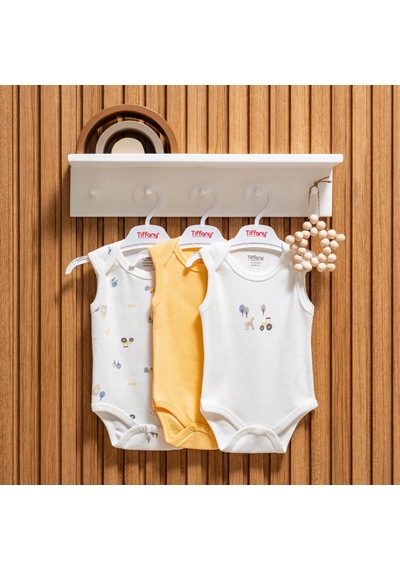 Tiffany Baby & Kids Tiffany Baby Tractor Theme 3'lü Atlet Body 49009 Ekru
