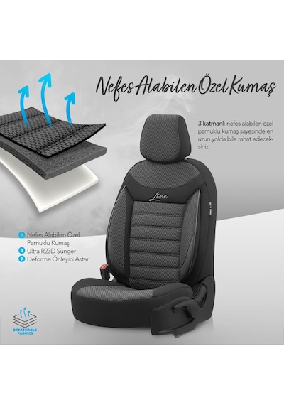Otom Line Design Ekstra Destekli Oto Koltuk Kılıfı 550066786