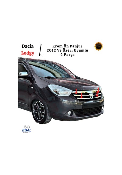 Dacia Lodgy Krom Ön Panjur 4 Parça 2012 Ve Üzeri Paslanmaz Çelik