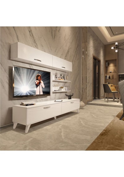 Decoraktiv Eko 5 Slm Std Retro Tv Ünitesi Tv Sehpası Beyaz