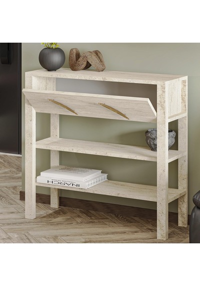 İnarch Dizayn Henric 90 Cm Tek Kapaklı Modern Dresuar Raflı Konsol & Antre Dolabı, Traverten Diğer İnarch Dizayn Henric 90 Cm Tek Kapaklı Modern Dresuar Raflı Konsol & Antre Dolabı, Traverten Diğer