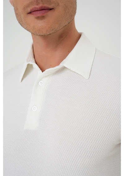 Efor Comfort Fit Polo Yaka Viskon Karışımlı Casual Beyaz Tişört Ts 901 Beyaz