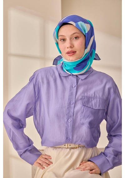 Silk Home Aura Eşarp 140001-13 Lacivert, Mavi, Lila, Beyaz