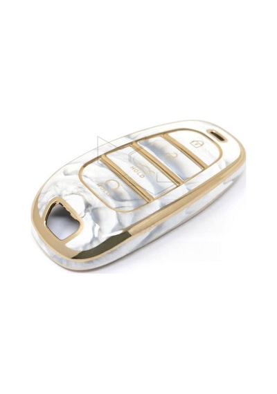 Gma Keys Lüx Hyundai 2021-22 Yeni Tucson Santa Fe Nano Anahtar Kılıfı Mermer Desenli Gold Altın Renk