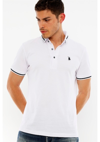T8586 Dewberry Erkek Polo Yaka T-shırt-beyaz Beyaz