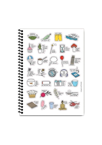 18.5x25 Çizgili Defter - Life Is Şort Sarı