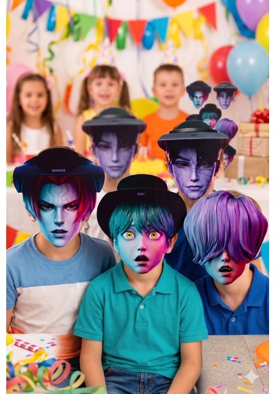 K Pop Saja Boys Huntrix Demon Hunters Karton Maske 6'lı Parti Doğum Günü Maske Seti