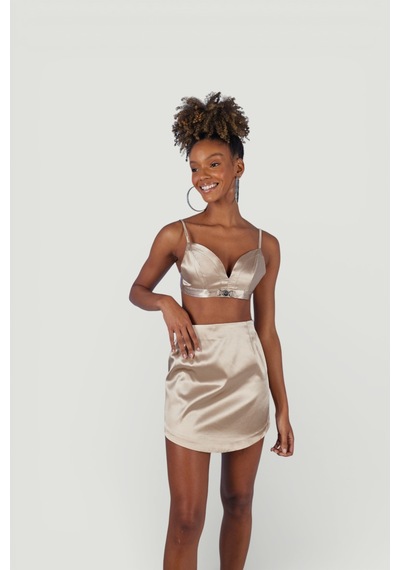 Holly Lolly Askılı Crop Saten Fancy Büstiyer Bej
