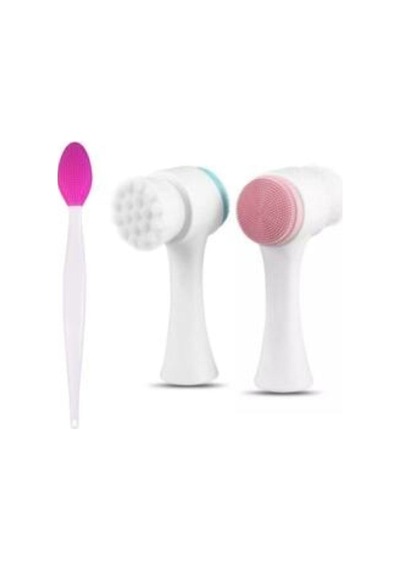 Izla Cilt Temizleme Fırçası + Burun Siyah Nokta Temizleyici Dudak Peeling Fırça Koyu Pembe