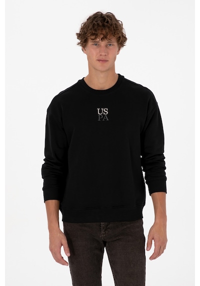 U.S. Polo Assn. Erkek Bisiklet Yaka Comfort Fit Siyah Basic Sweatshirt 50313760-VR046
