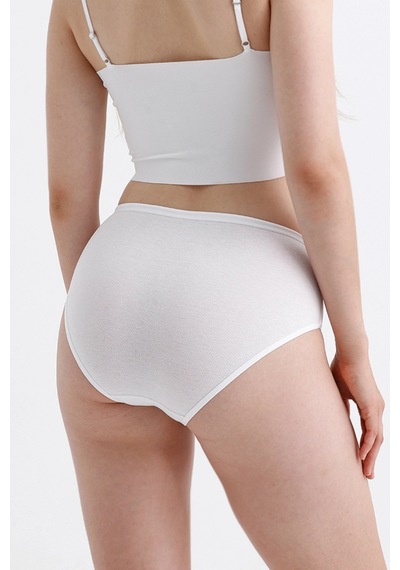 Meine Liebe Unterwäsche Pamuklu 7'li Paket Yüksek Bel Toparlayıcı Etkili Bato Külot Beyaz