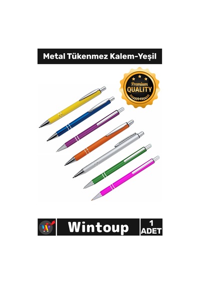 Kalem Lüks Ofis Tasarım Kalite Hediyelik İmza Yazı Aksesuar Ergonomik Metal Tükenmez Kalem Yeşil Çok Renkli